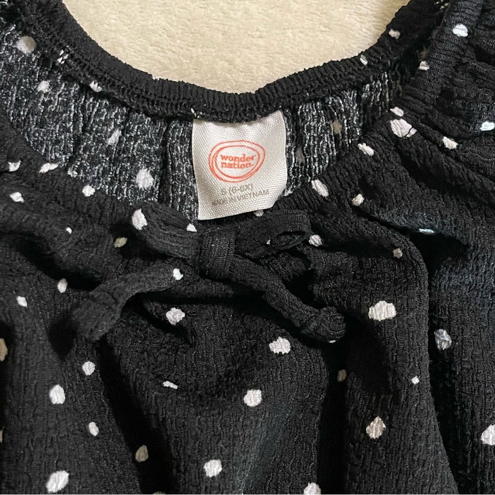 Wonder Nation‎ Black and White Polka Dot Dress girls size 6-6x - Picture 6 of 8